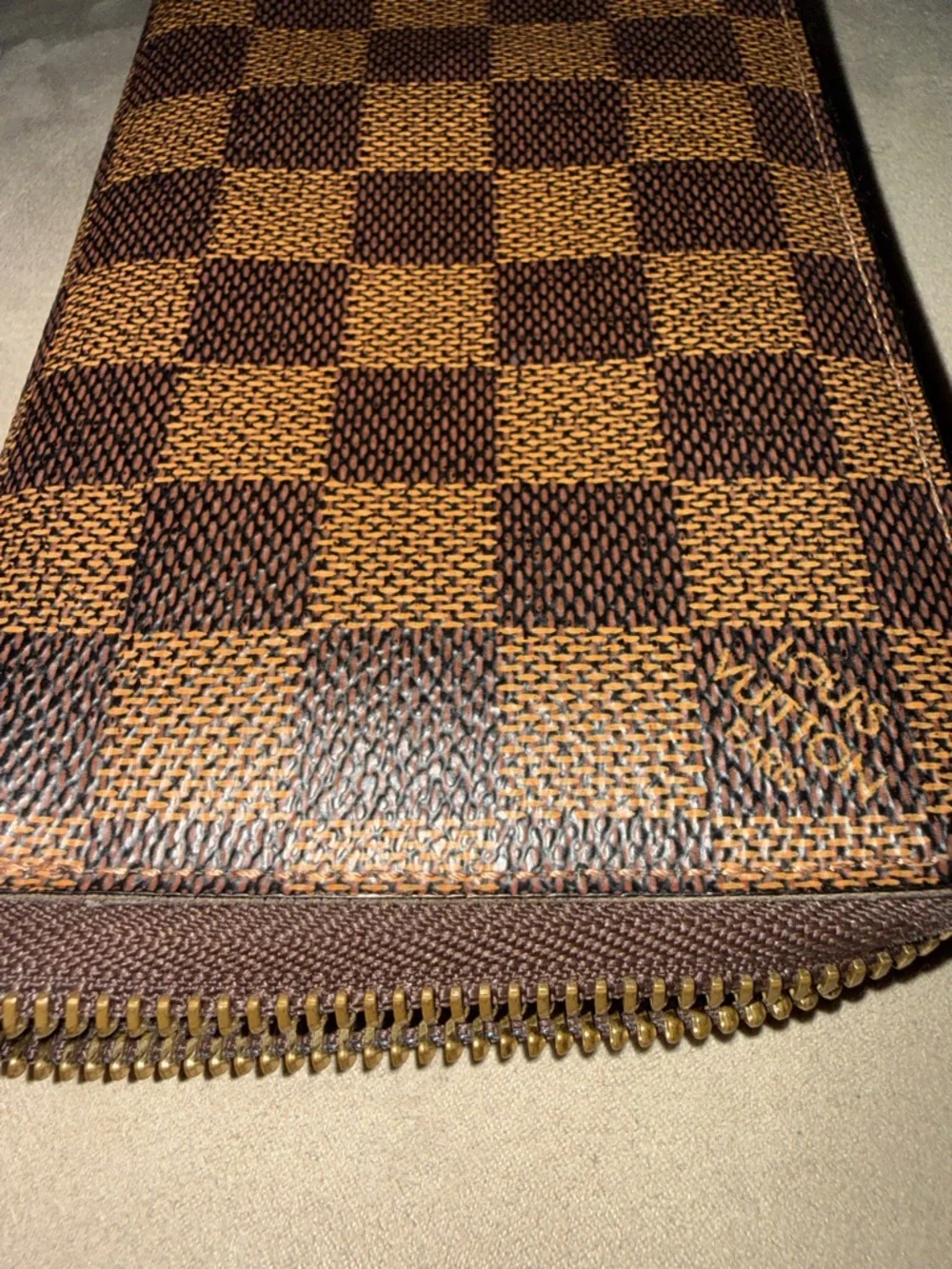 💯 Authentic Louis Vuitton Zippy Compact Wallet Damier Ebene